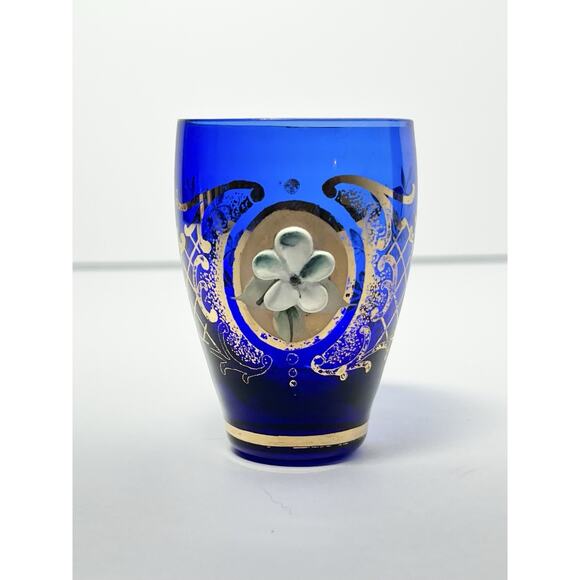 1960s Murano-Style Bohemian Venetian 6-Piece Cobalt Blue Decanter Cordial Set - Picture 11 of 13